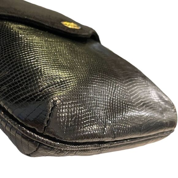 GUCCI Vintage Suede & Lizard Crossbody Bag with GG Motif - Picture 11 of 14